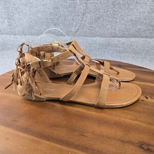 Fringe Sandals Size 10 Gladiator Strappy Ankle Strap Summer‎ Shoes